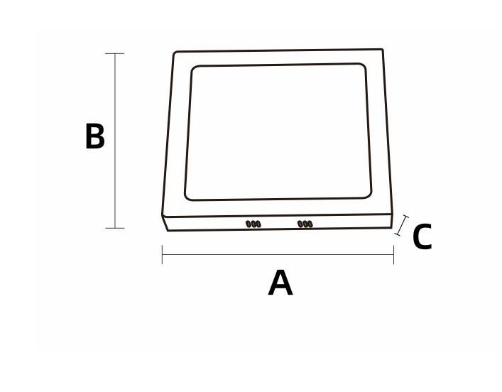Plafonnier Saillie  Carré 12W